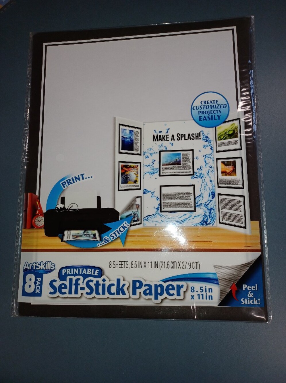 ArtSKills Printable Self-Stick Paper - White (8.5 x 11)
